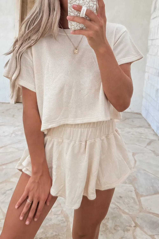 Polished Ruffle Skort Set-0