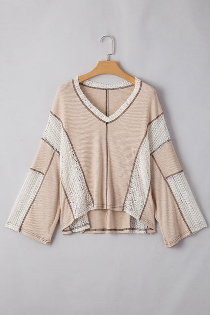 Ruby Crochet Detail Exposed Seam High Low Loose Top-6