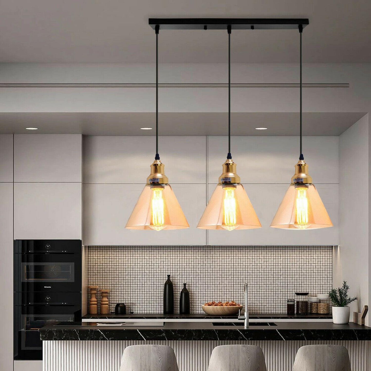 Glass Ceiling Pendant 3 Lights~1428-3