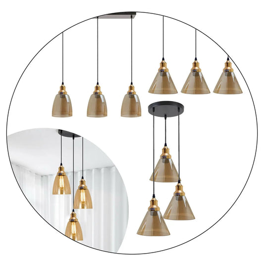 Glass Ceiling Pendant 3 Lights~1428-0
