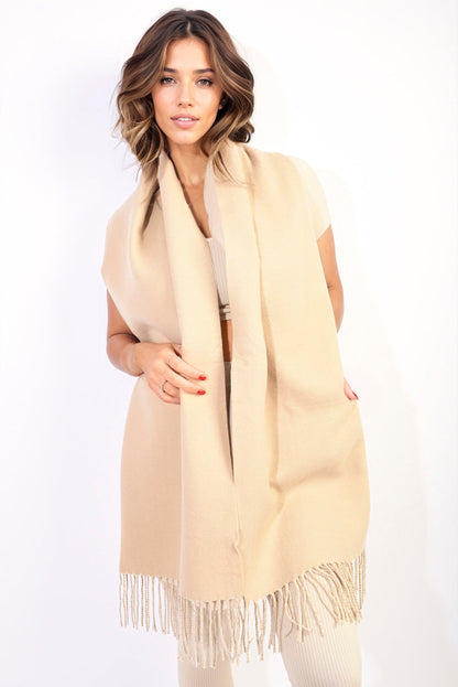 Winter Oversized Scarf with Tassel-4