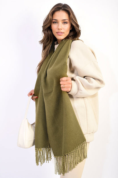 Winter Oversized Scarf with Tassel-3