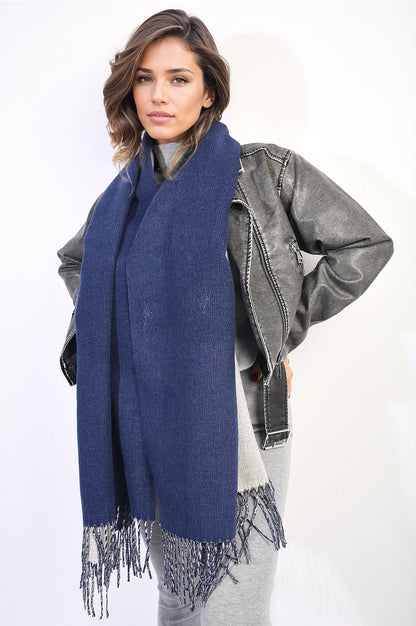 Winter Oversized Scarf with Tassel-0