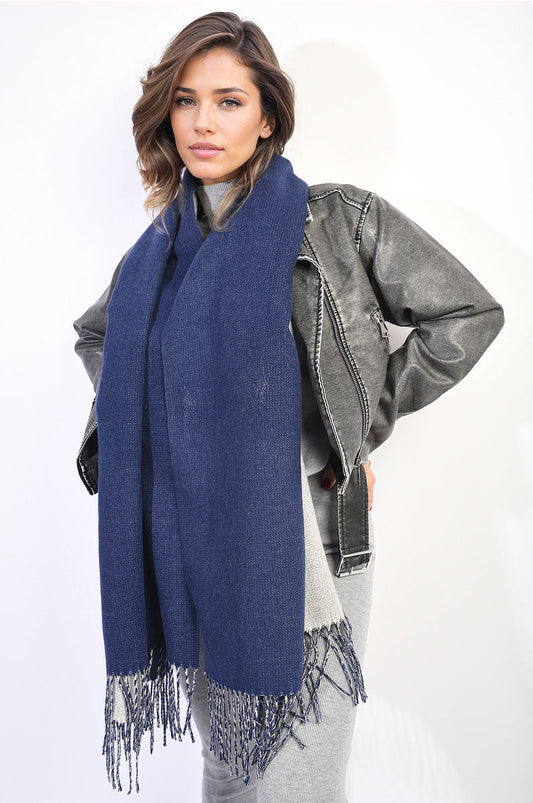 Winter Oversized Scarf with Tassel-0
