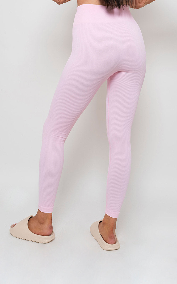 Lightweight High Waisted Rib Curvy Leggings-13