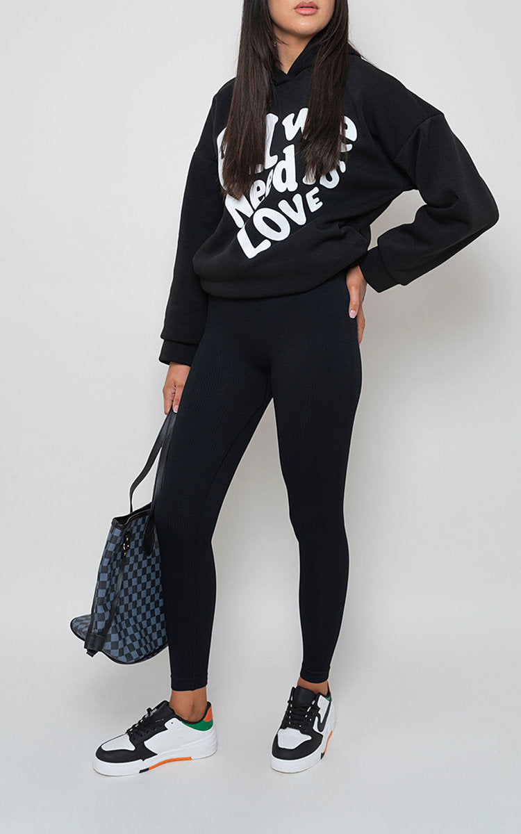 Lightweight High Waisted Rib Curvy Leggings-10