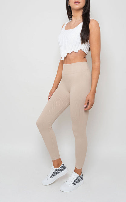 Lightweight High Waisted Rib Curvy Leggings-9