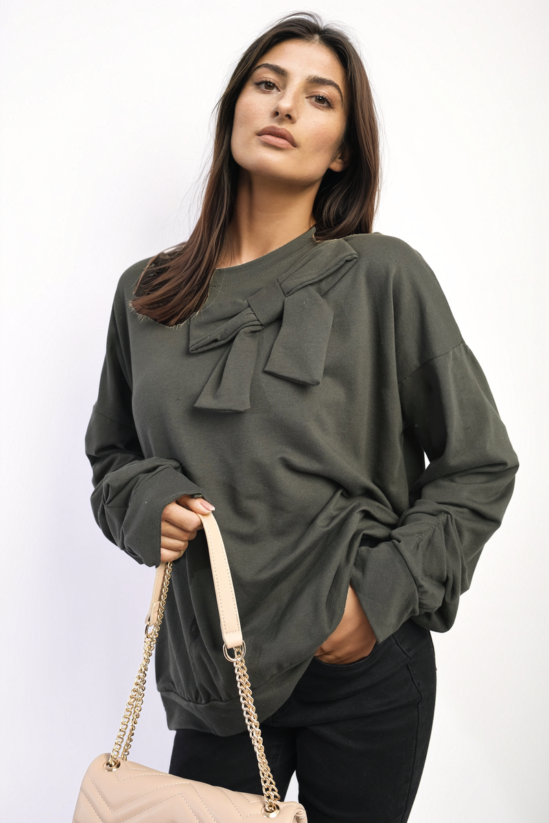 Long Sleeve Bow Detail Jumper-3