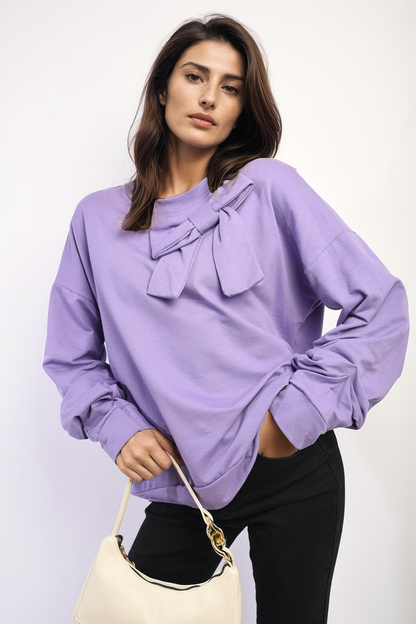 Long Sleeve Bow Detail Jumper-0