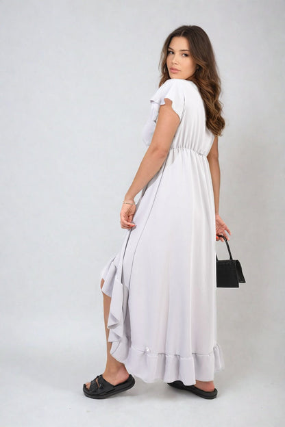 High Low Ruffle Hem Maxi Dress-4