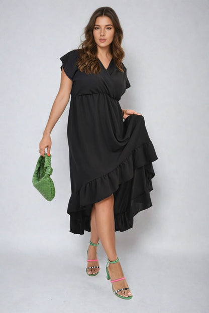 High Low Ruffle Hem Maxi Dress-2