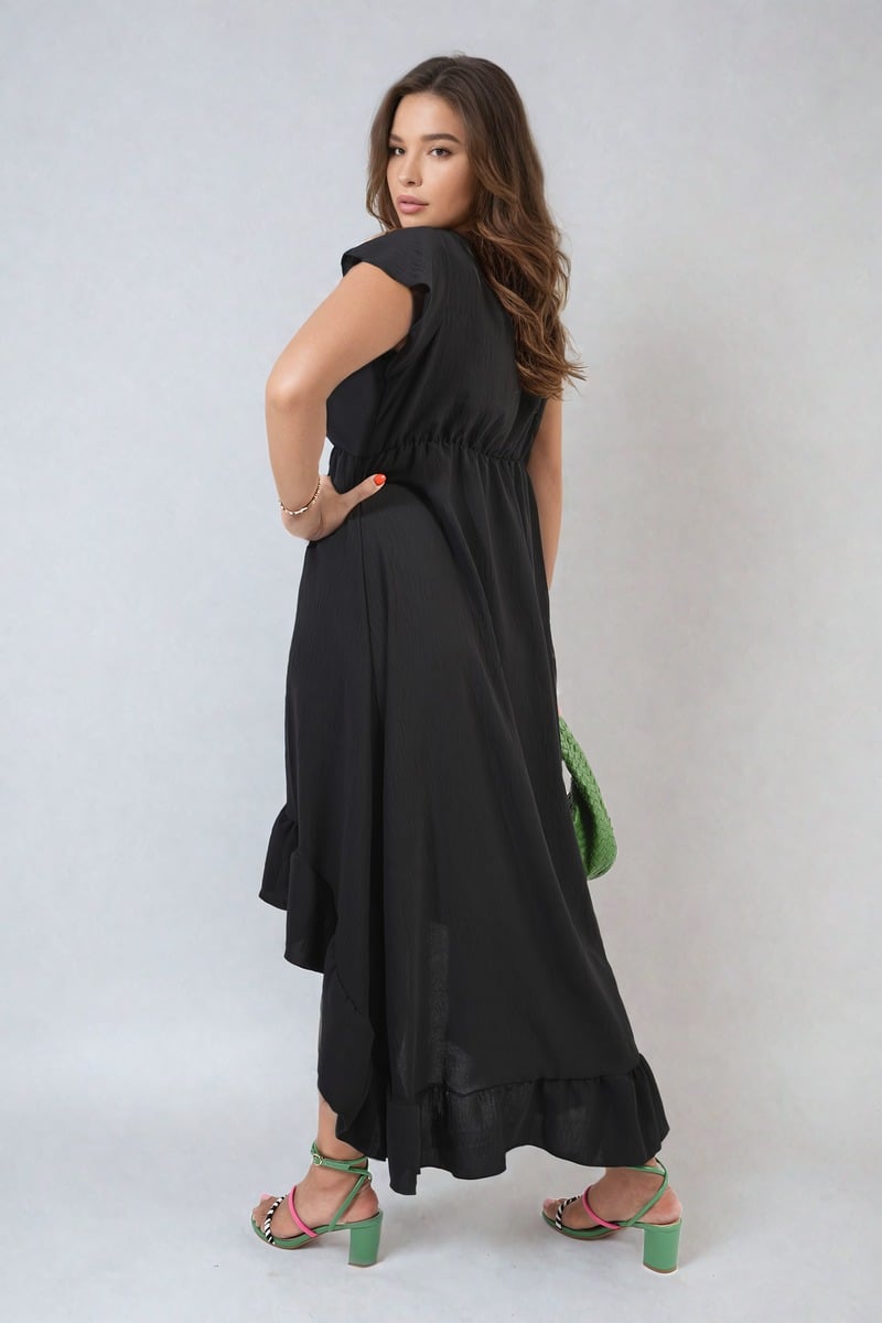 High Low Ruffle Hem Maxi Dress-1
