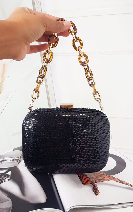 Sequin Embellished Handbag-0