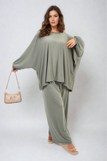 Oversized Long Sleeve Top and Wide Leg Co-ord Set-7