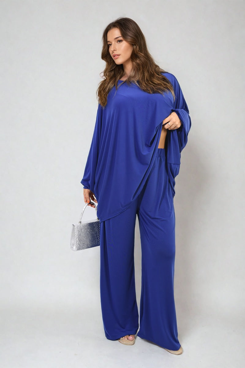Oversized Long Sleeve Top and Wide Leg Co-ord Set-4
