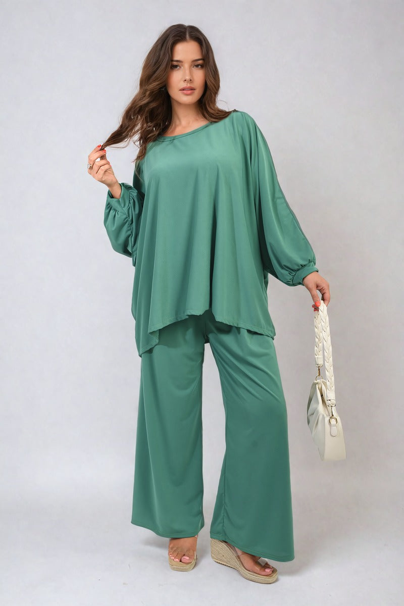 Oversized Long Sleeve Top and Wide Leg Co-ord Set-8