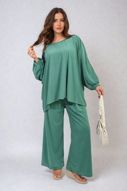 Oversized Long Sleeve Top and Wide Leg Co-ord Set-8