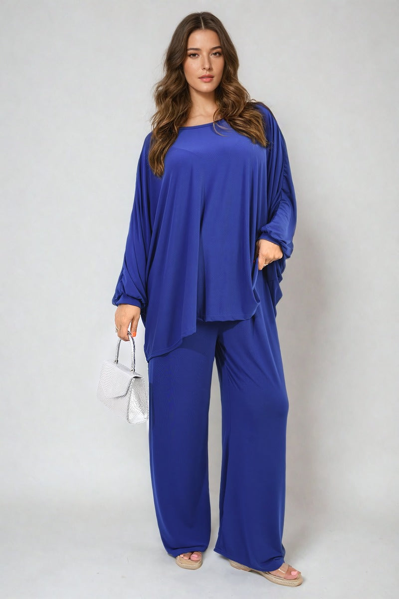 Oversized Long Sleeve Top and Wide Leg Co-ord Set-1