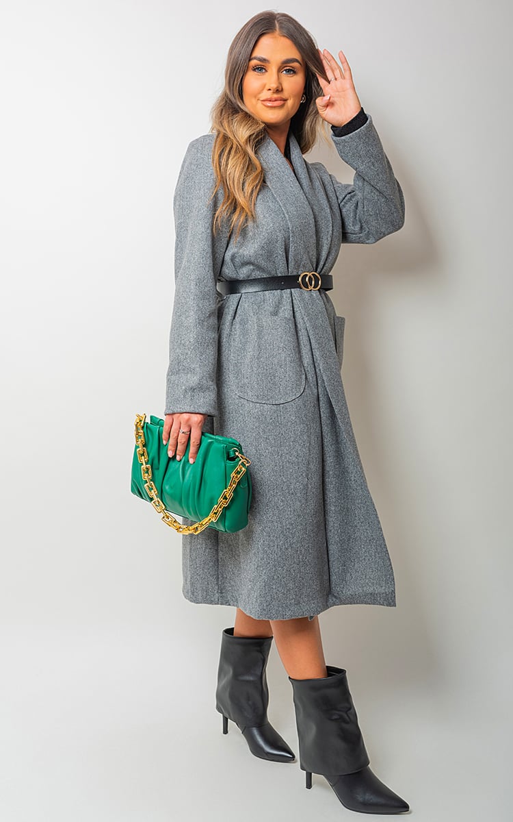 Wrap Belted Long Coat-3