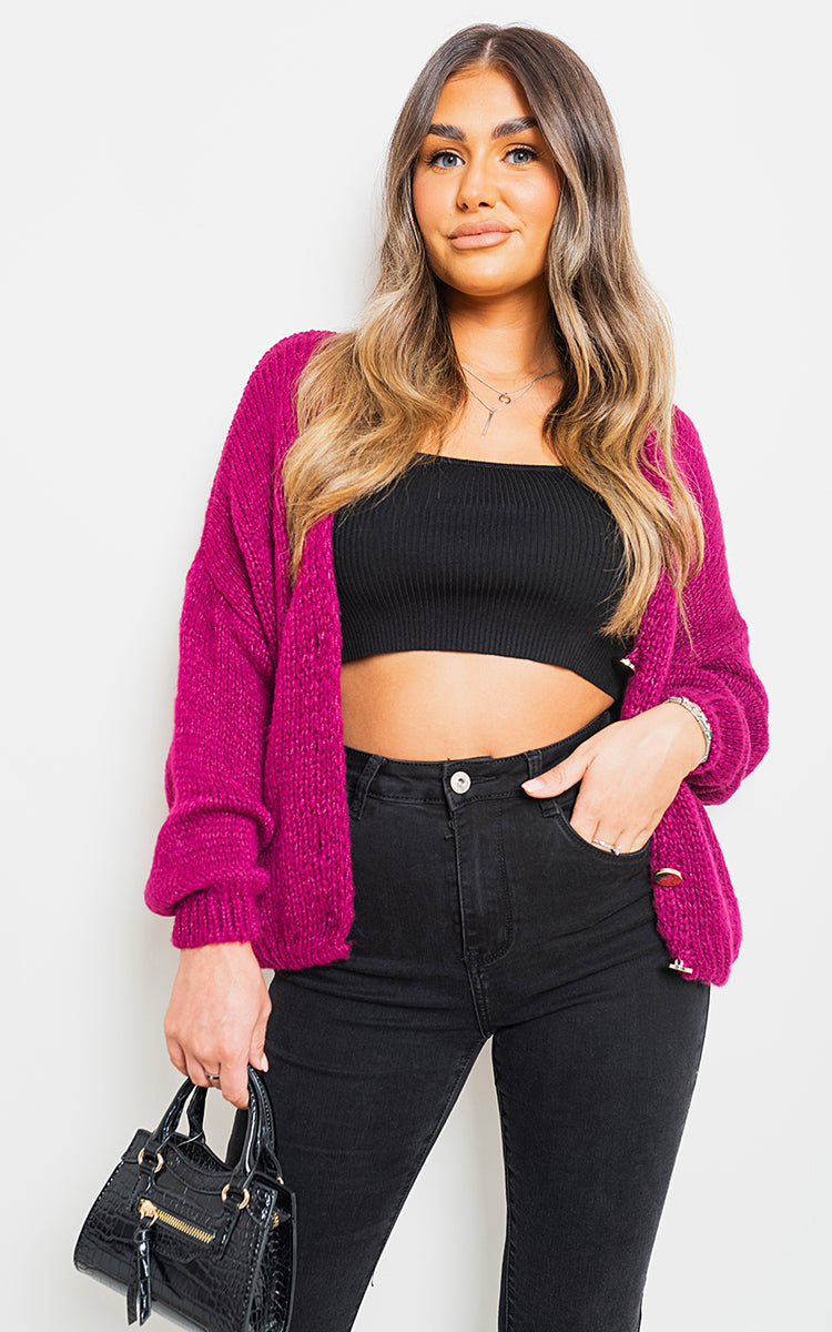 V-Neck Button Down Knitted Cardigan-11