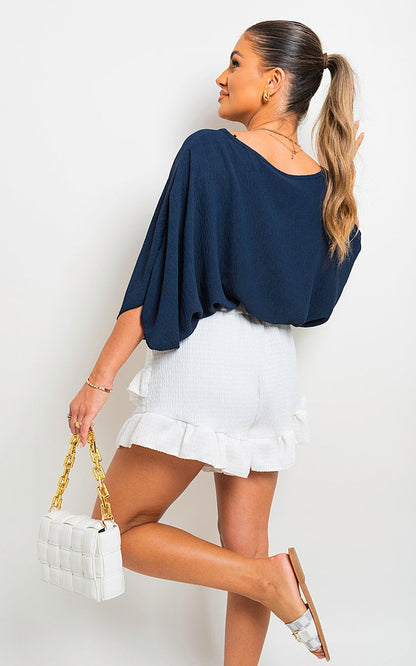 Oversized Batwing Sleeve Casual Tops-4