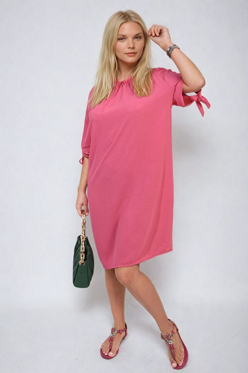 Knot Cuff Off Shoulder Mini Dress-11