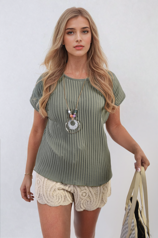Short Sleeve Pleated Top-10