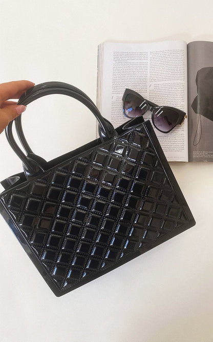 Faux Leather Quilted Handbag-1