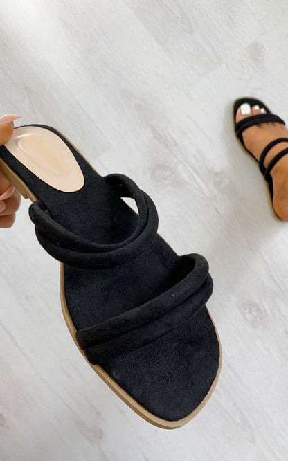 Strappy Faux Suede Sandals-1