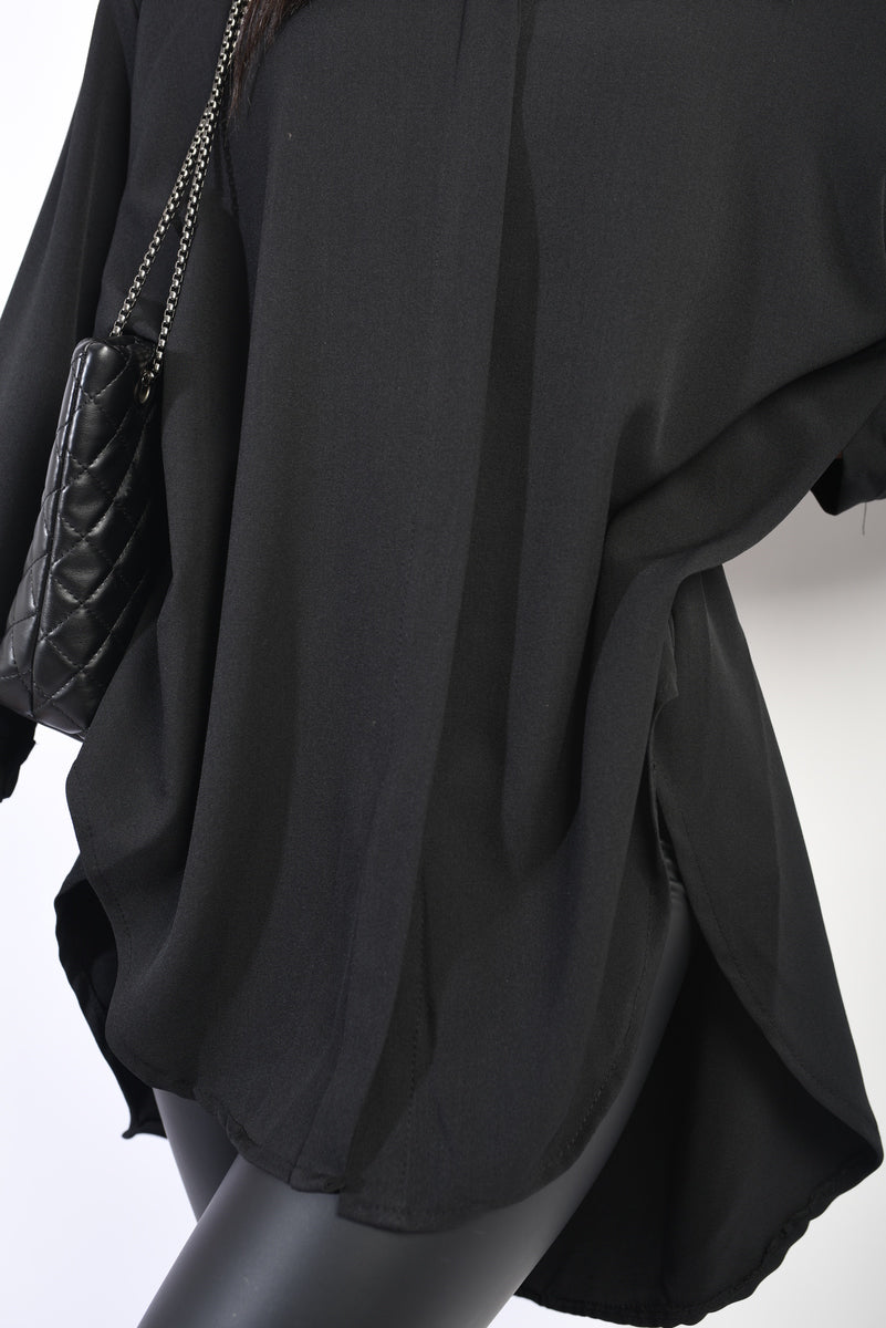 Button Up Oversized Long Back Shirt Dress-8