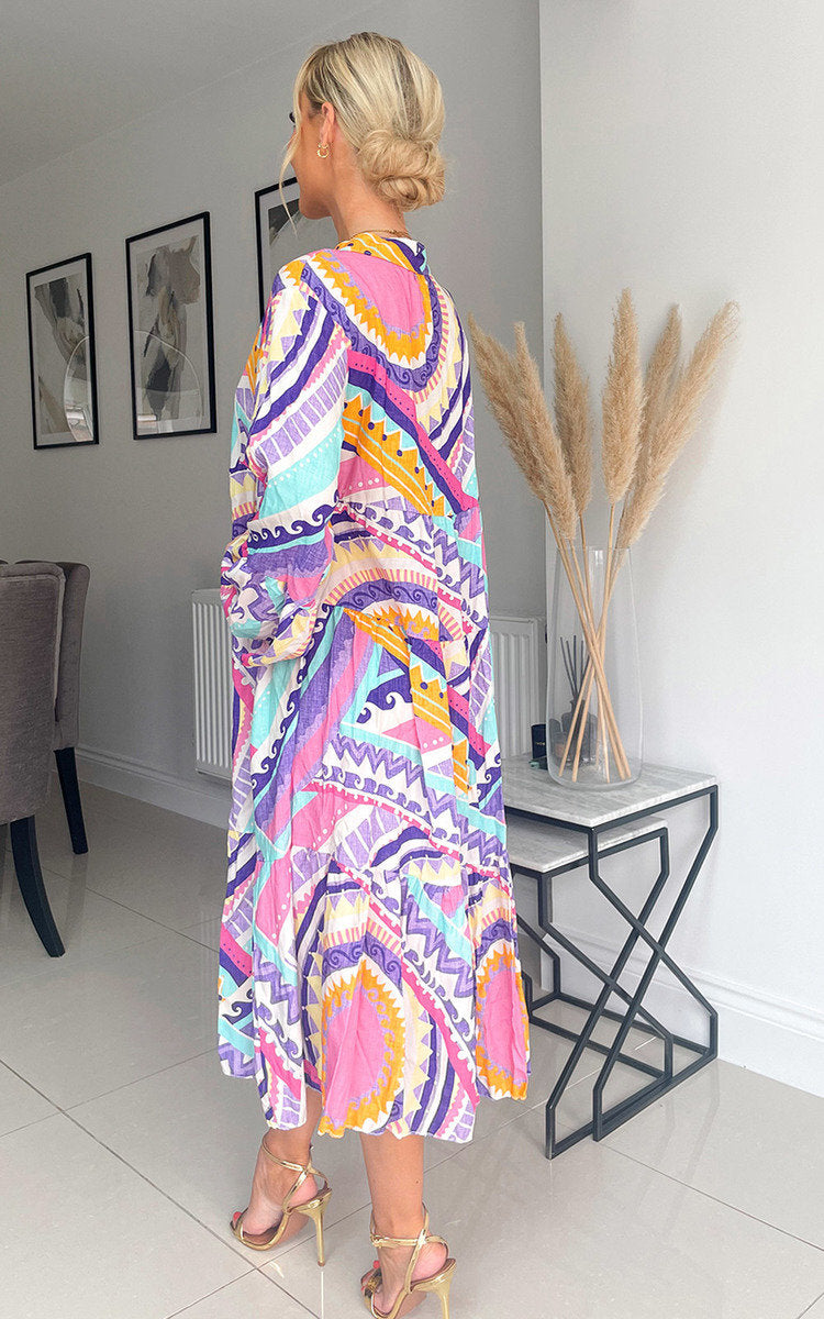 Printed Midi Dress-5