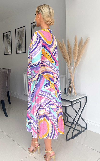 Printed Midi Dress-5