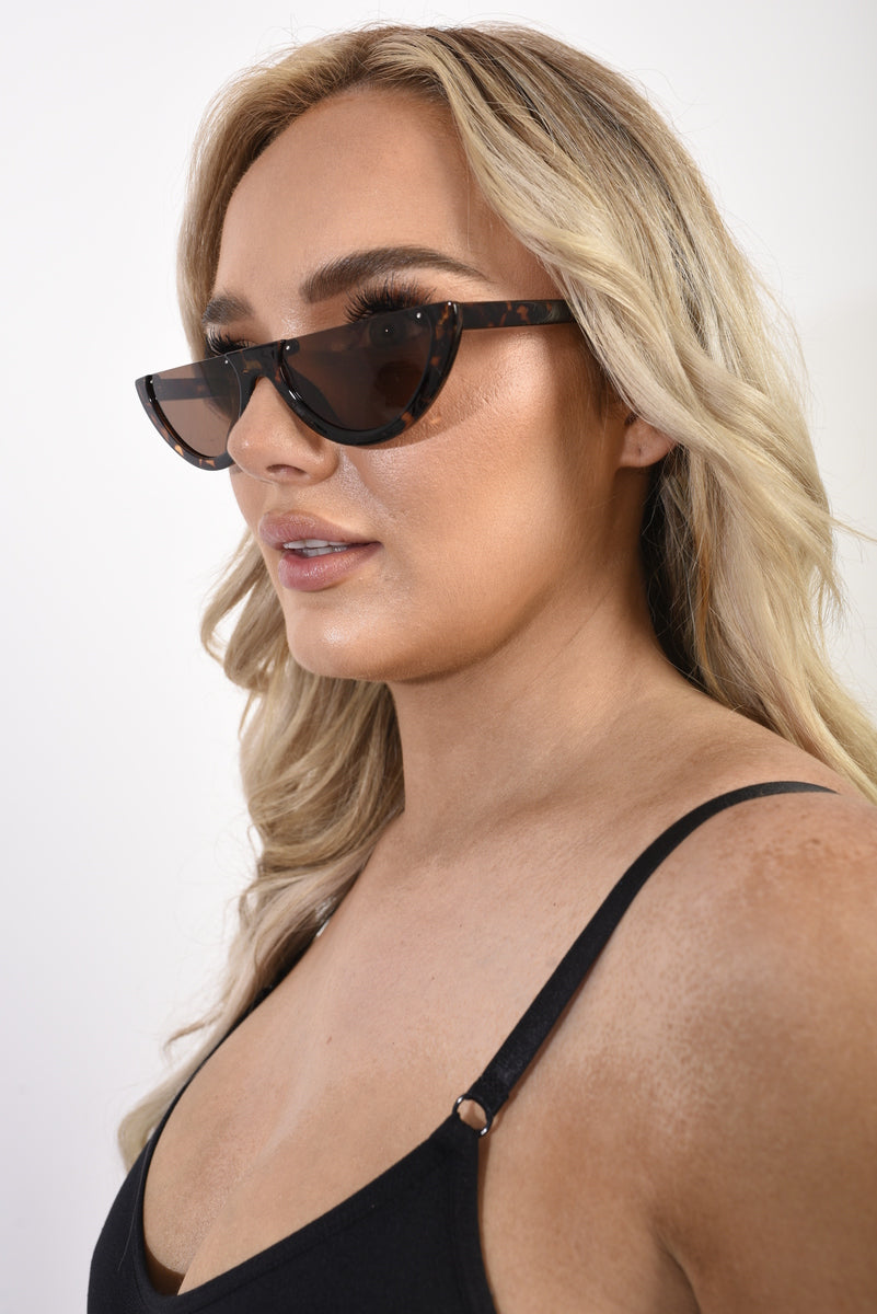 Retro Half Frame Rimless Sunglasses-1