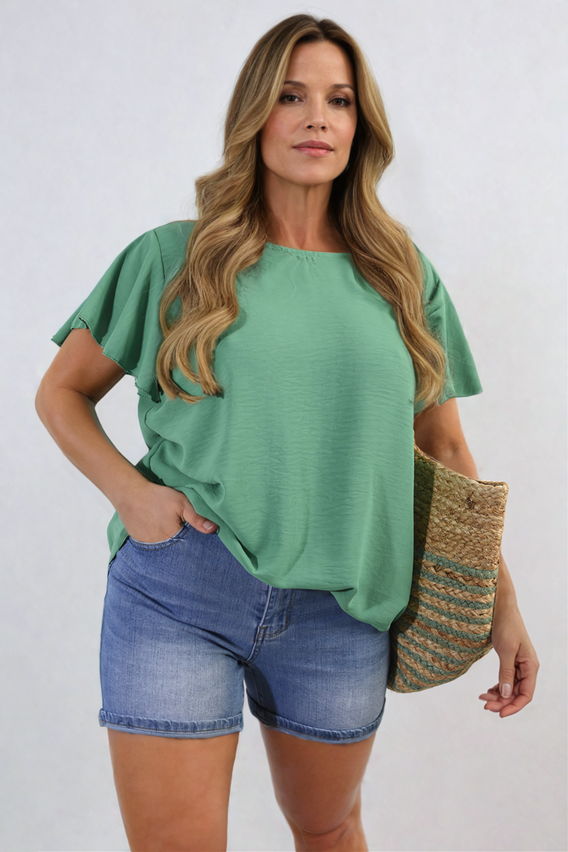 Ruffle Short Sleeve Top-7
