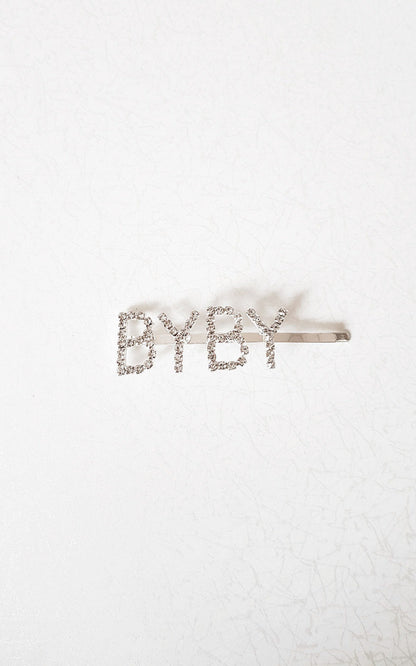 Slogan Diamante Detail Hair Clip-0