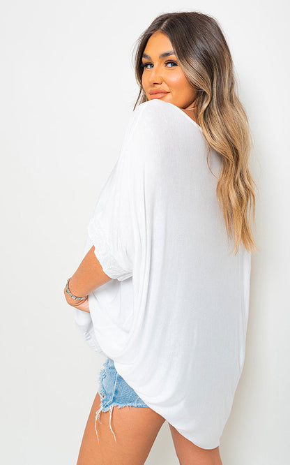 Oversized Sequin Trim Top-7