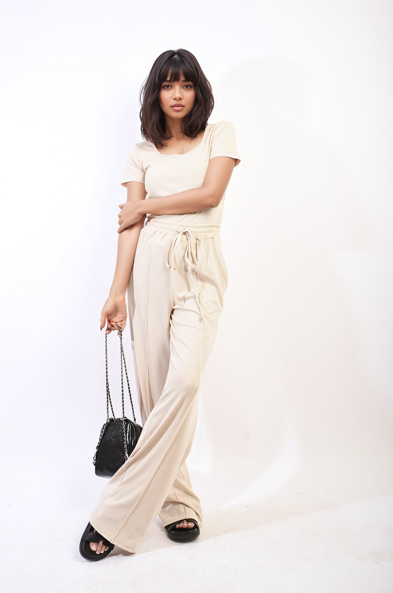 Short Sleeve BodySuit and High Waist Drawstring Trouser Co-ord Set-6
