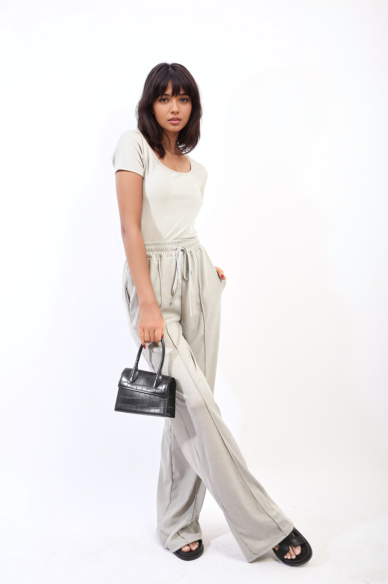 Short Sleeve BodySuit and High Waist Drawstring Trouser Co-ord Set-5