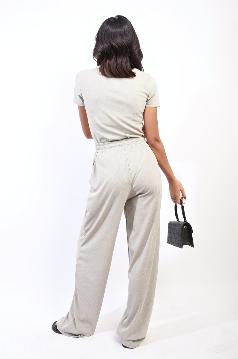 Short Sleeve BodySuit and High Waist Drawstring Trouser Co-ord Set-4