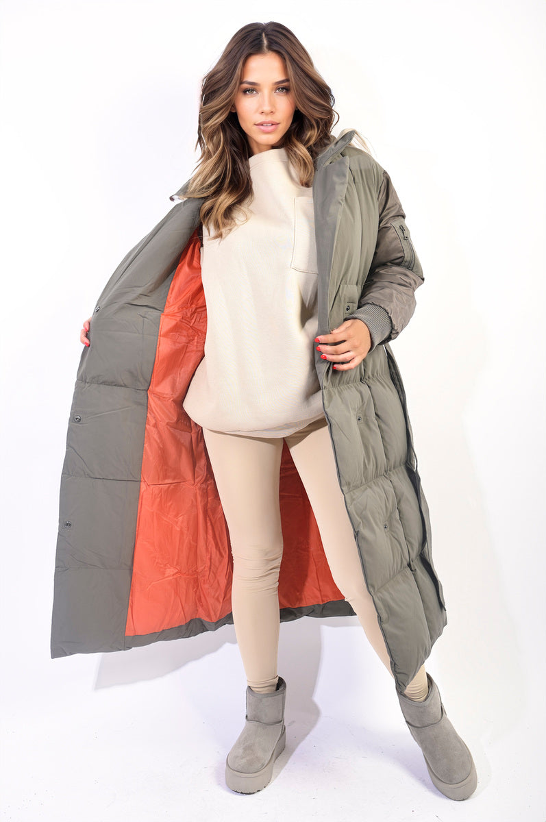Long Belted Puffer Coat-5