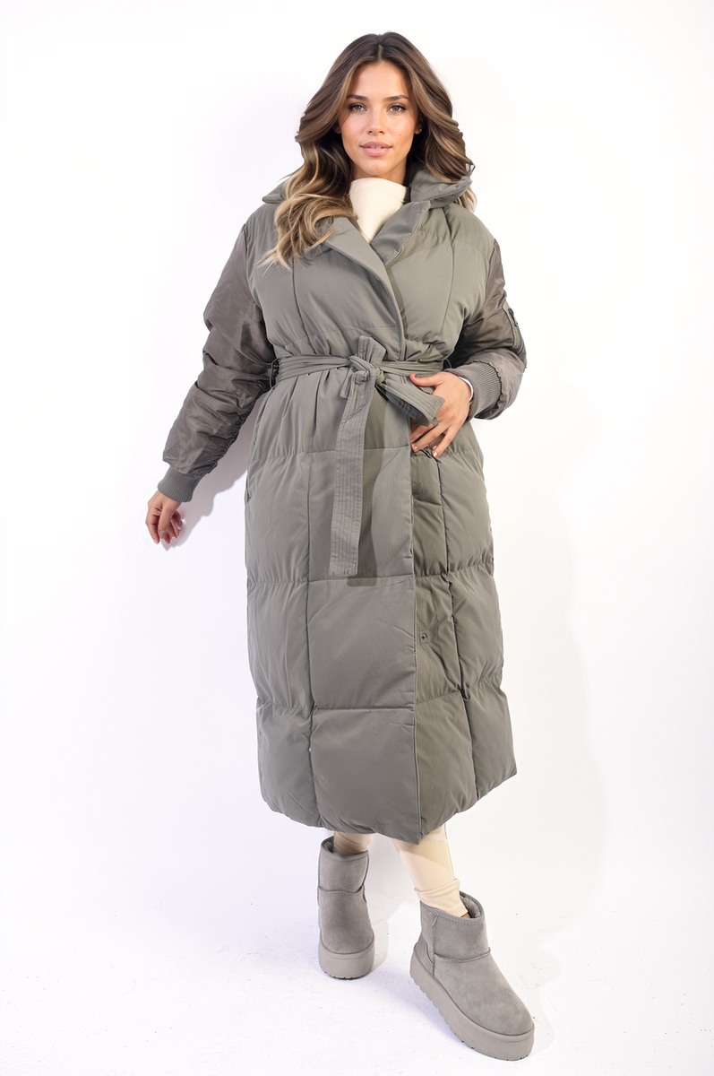 Long Belted Puffer Coat-3