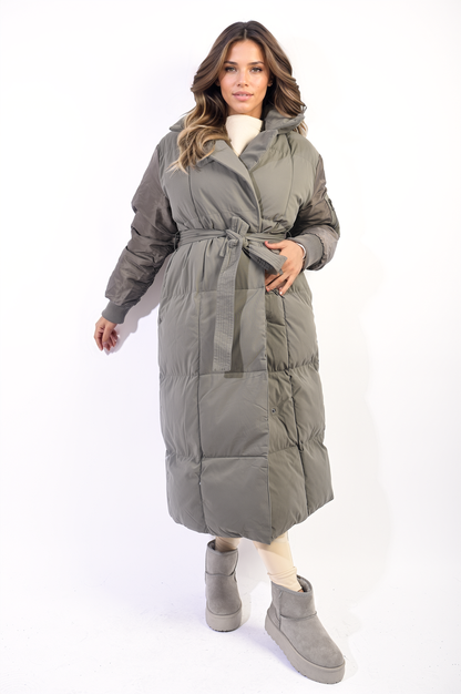 Long Belted Puffer Coat-3