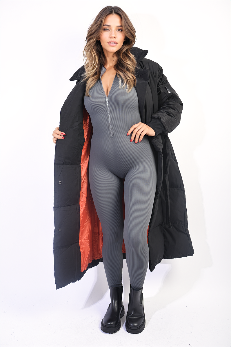 Long Belted Puffer Coat-2