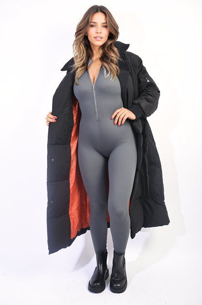Long Belted Puffer Coat-2