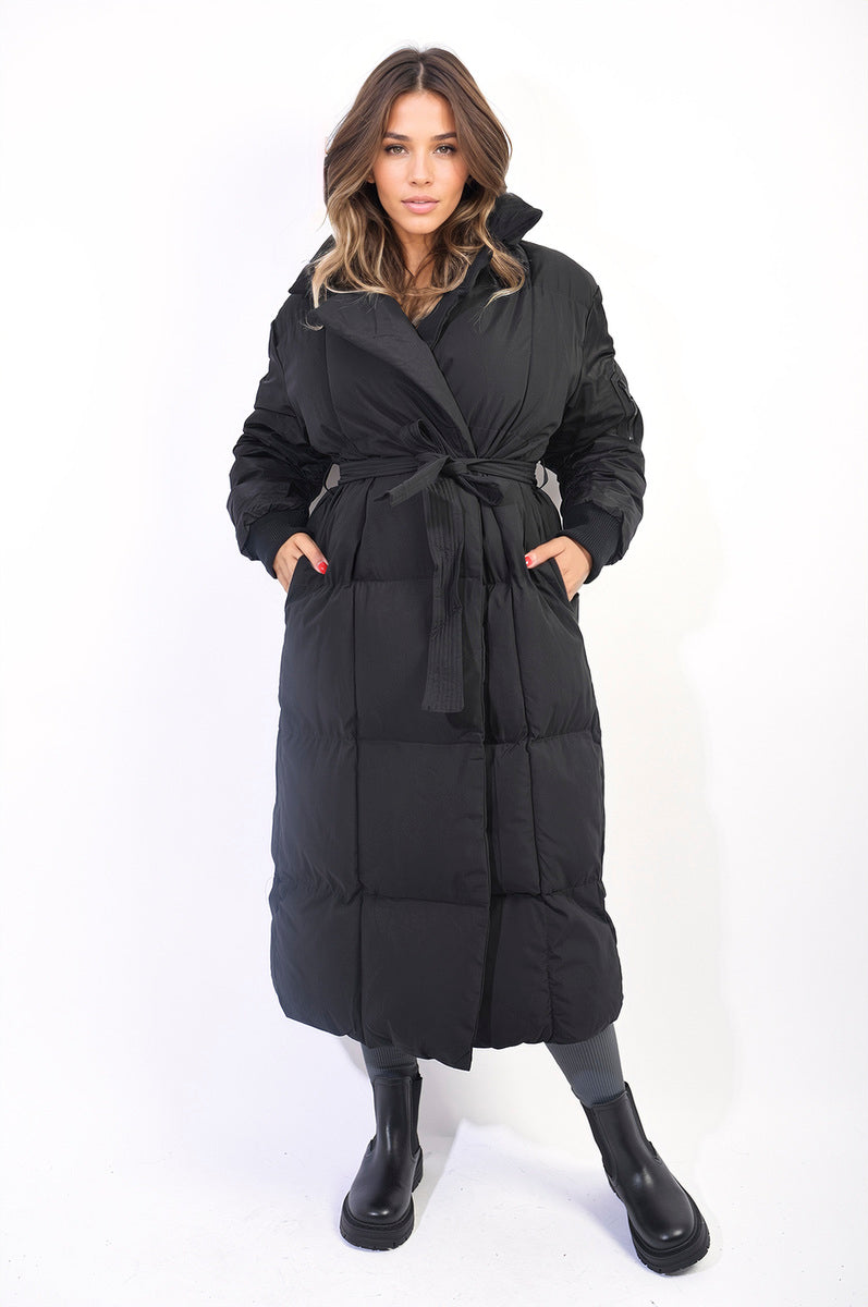 Long Belted Puffer Coat-0