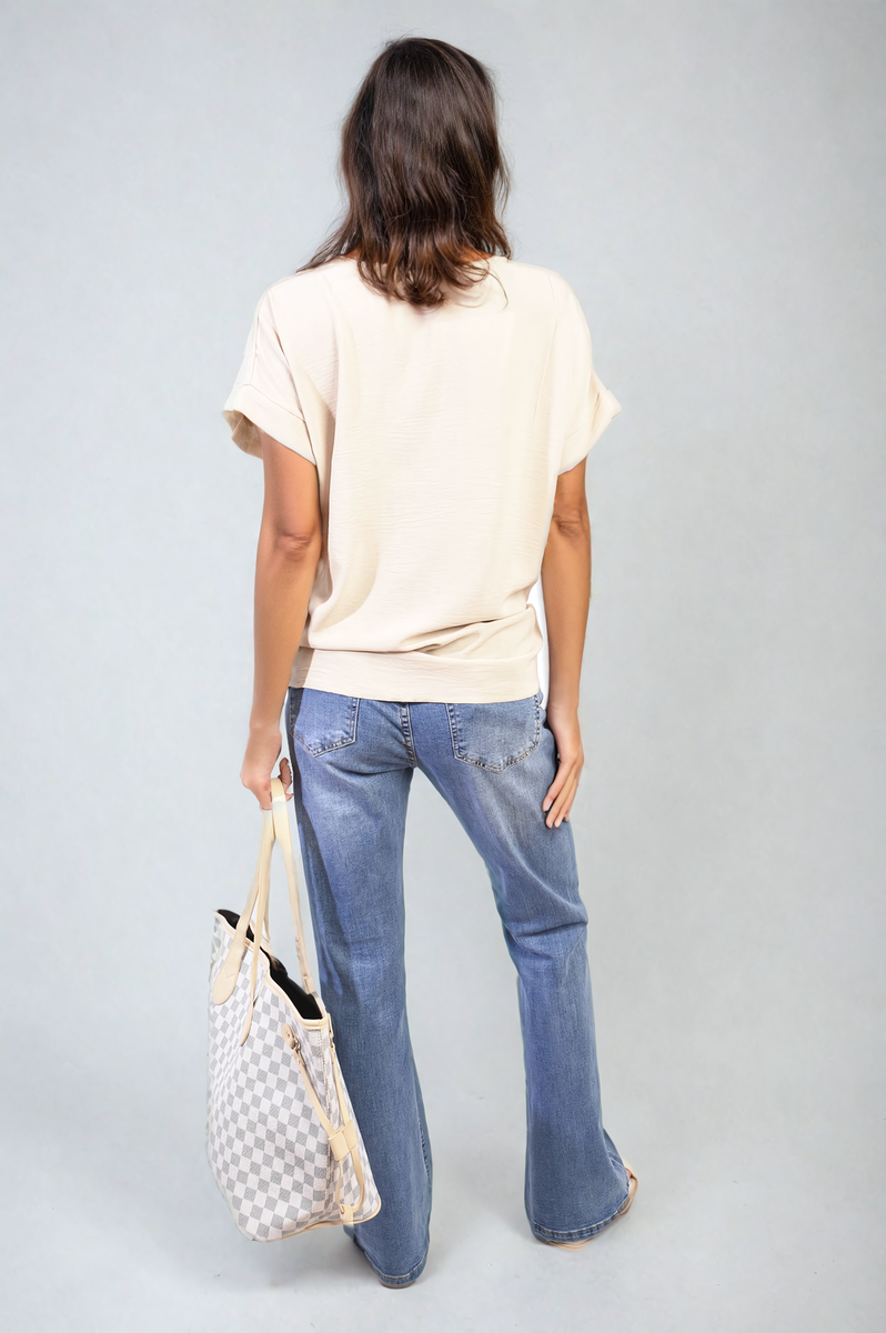 V-Neck Twist Front Top-3