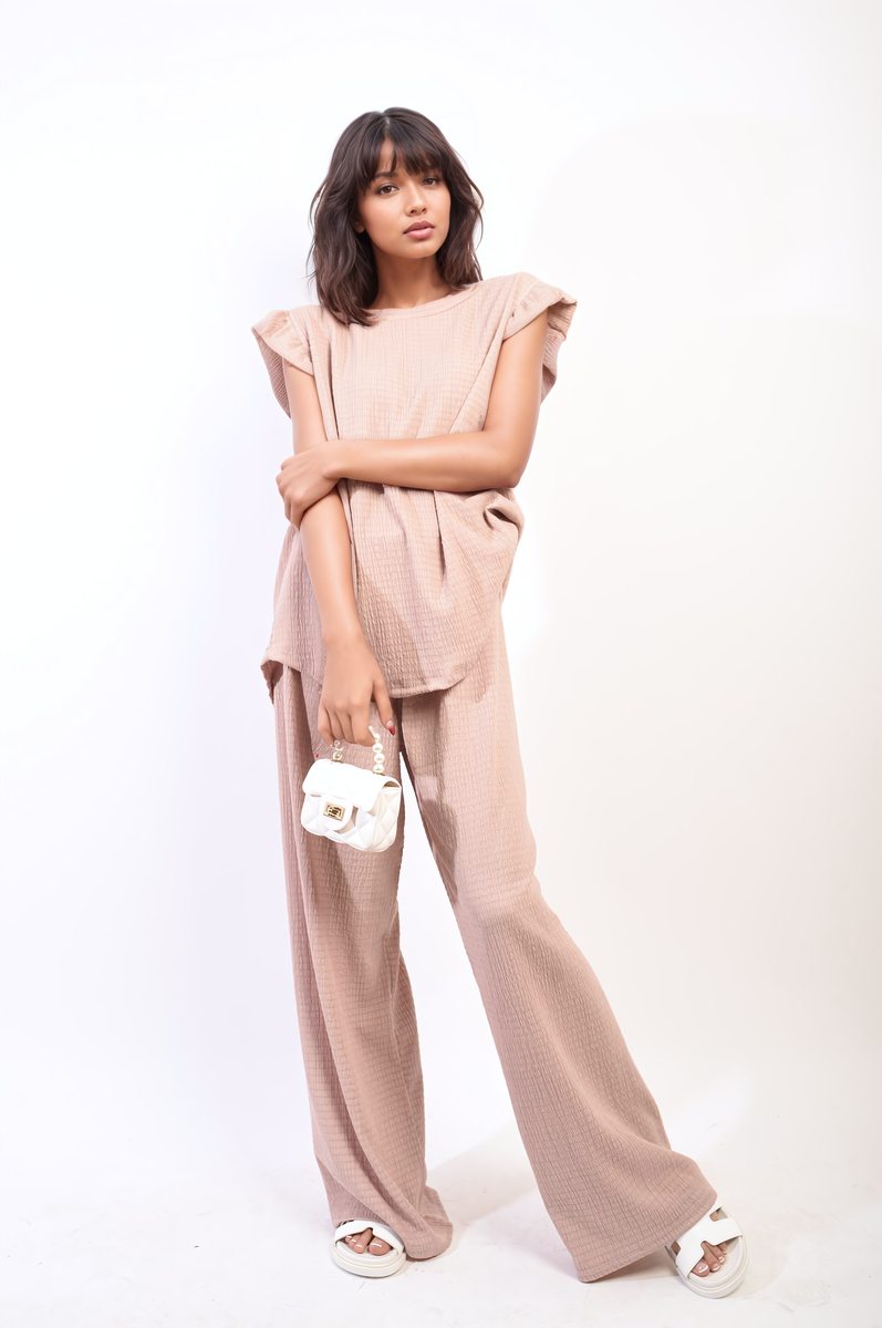 Ruffle Trim Top and Wide Leg Trouser Co-ord Set-12