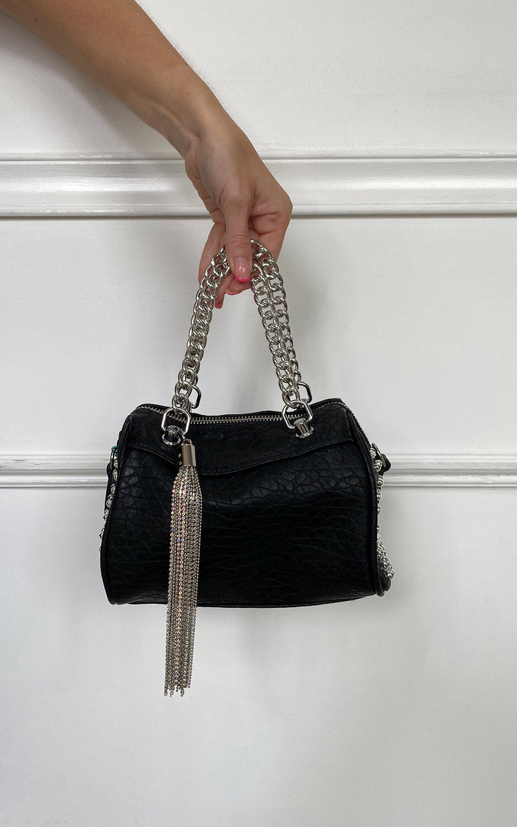 Studded with Chain Detail Handbag-1