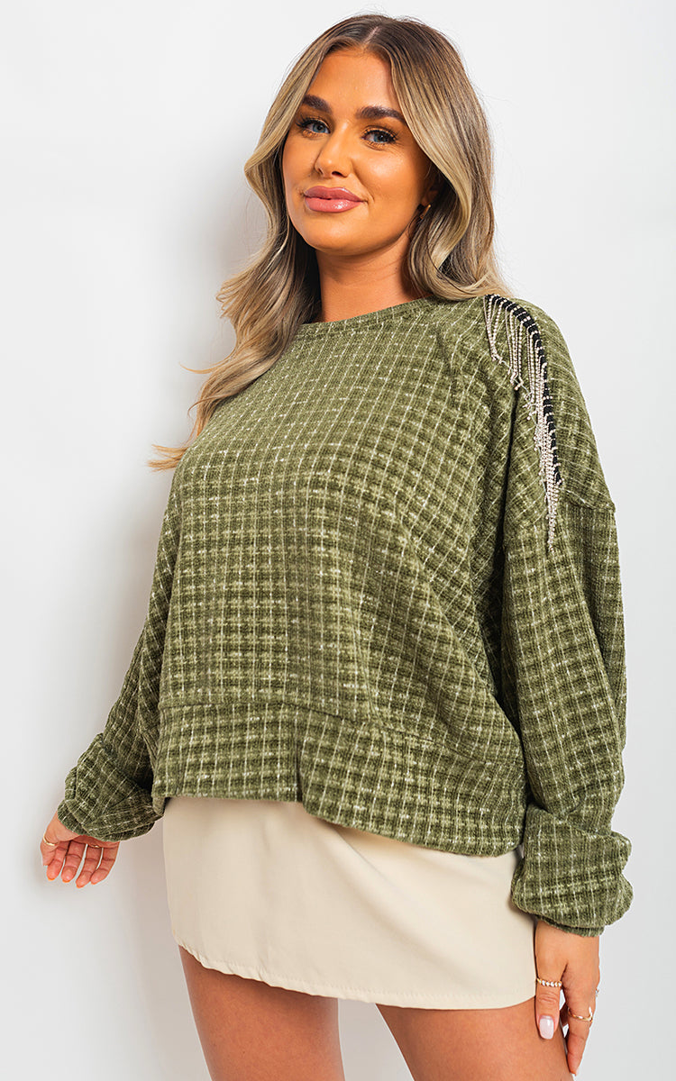 Long Sleeve Knitted Jumper with Tassel Detail-2