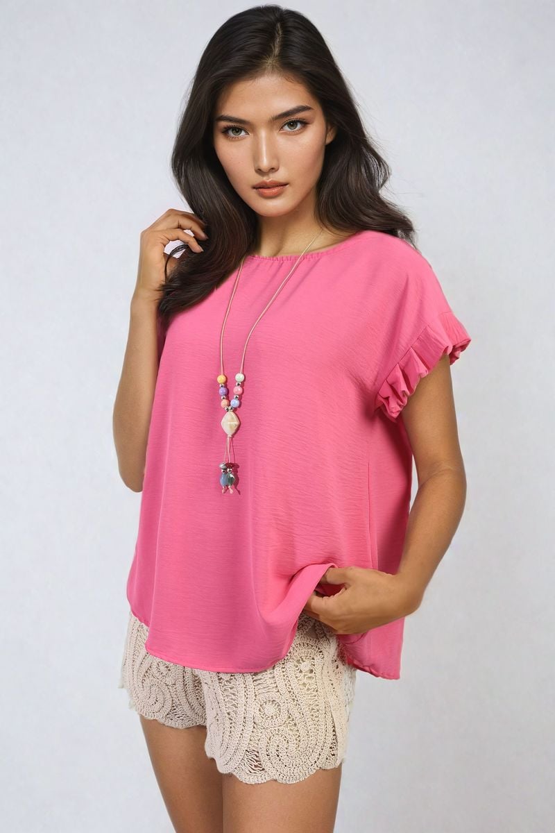 Ruffle Trim Sleeve Top-7